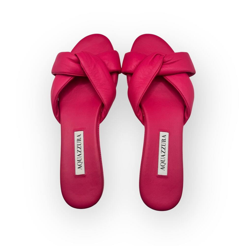 Title:  Aquazzura Olie Crossover Flat Sandals – Size 38 / US 8